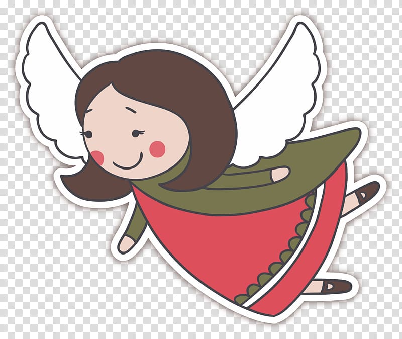 Christmas Illustration, Flying angel transparent background PNG clipart