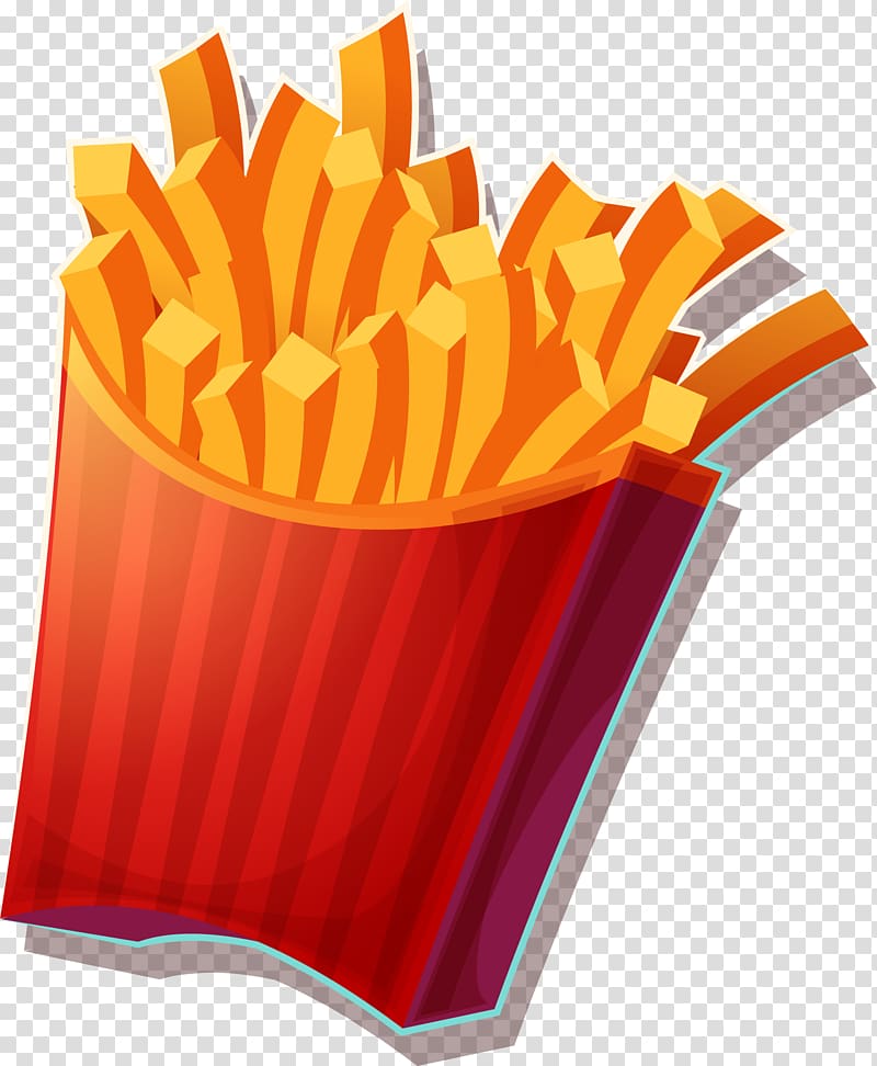 fries illustration, French fries Deep fryer PartyPizza Potato, hand-painted potato chips transparent background PNG clipart