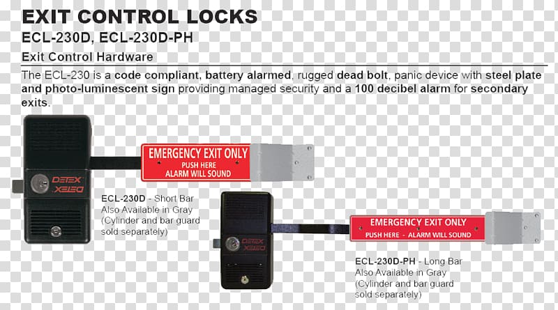 Detex Corporation Exit control lock Emergency exit Dead bolt, Both Side transparent background PNG clipart
