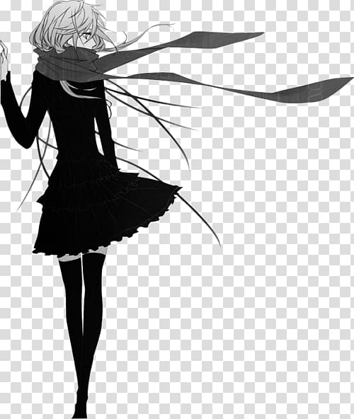 Black and white Inori Yuzuriha Manga Shu Ouma Anime, manga transparent background PNG clipart