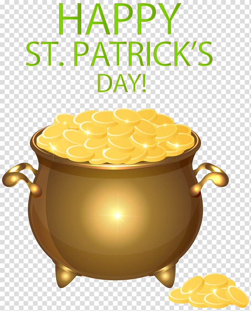 Saint Patrick\'s Day , Happy Saint Patrick\'s Day Pot of Gold transparent background PNG clipart