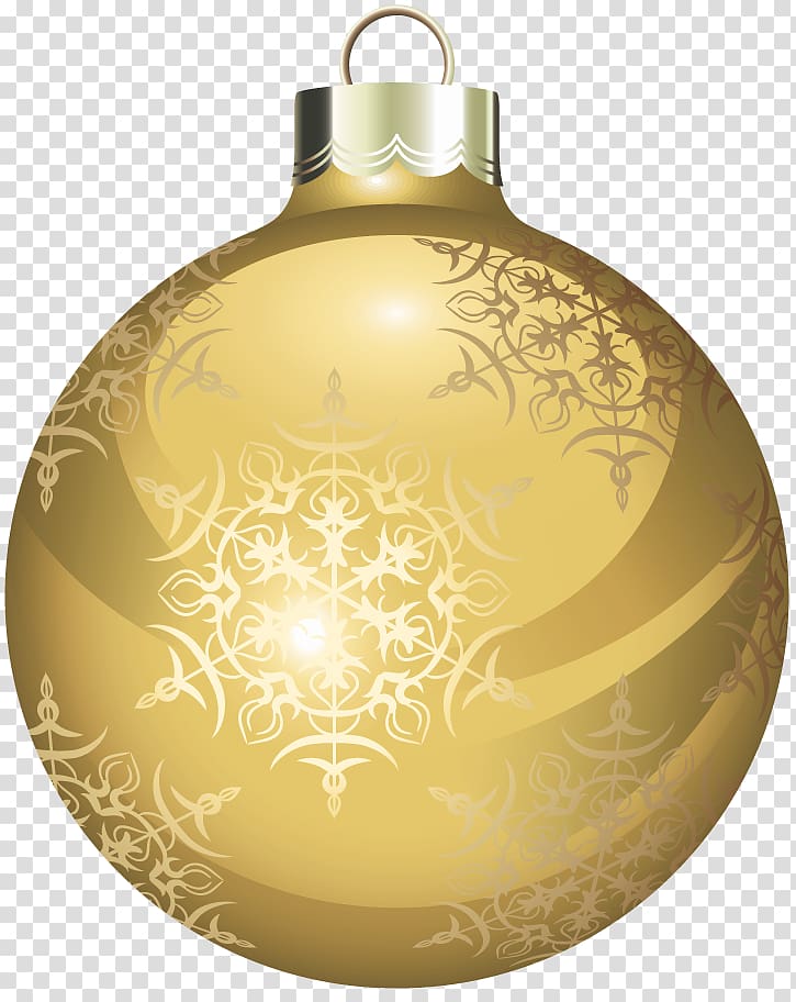 brown floral bauble decor, Christmas ornament , Gold Christmas Ball transparent background PNG clipart
