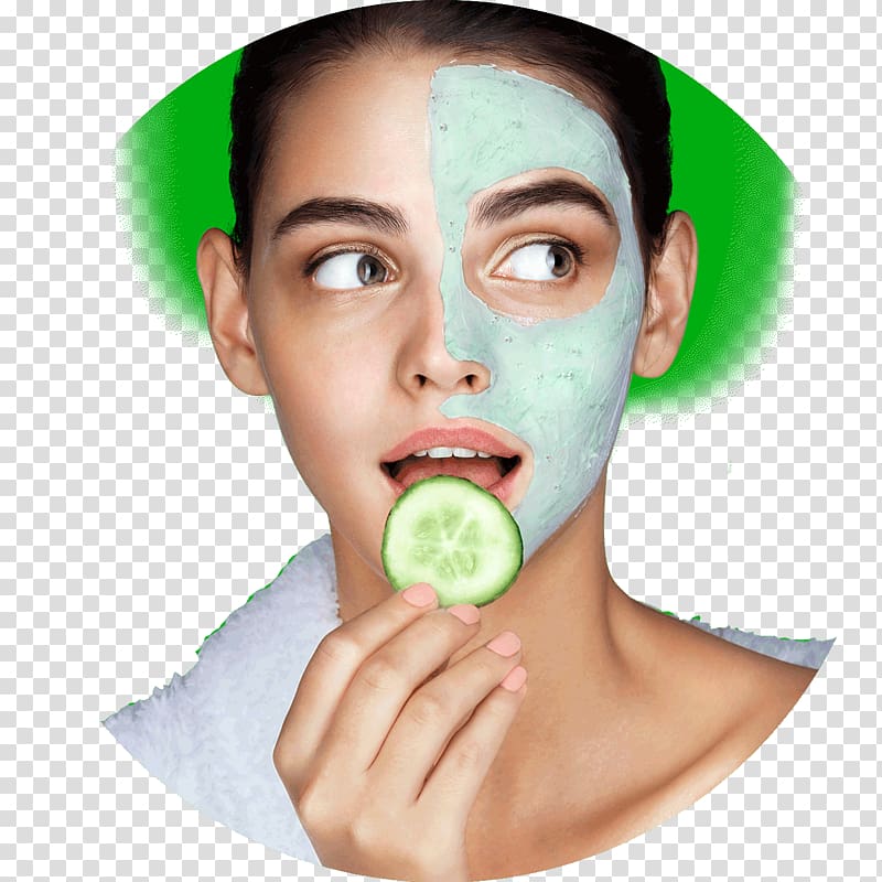 Skin Permanent makeup Hautalterung Mask Face, cucumber seaweed soup transparent background PNG clipart
