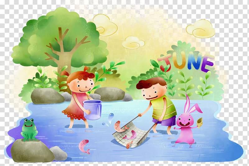 Illustration, Fishing on the river transparent background PNG clipart