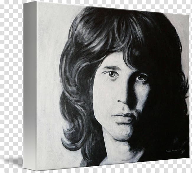 Drawing Black hair Frames Modern art, Jim Morrison transparent background PNG clipart