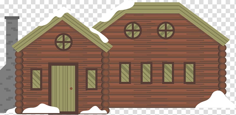 House Snow Log cabin Cottage, A house covered with snow in winter transparent background PNG clipart