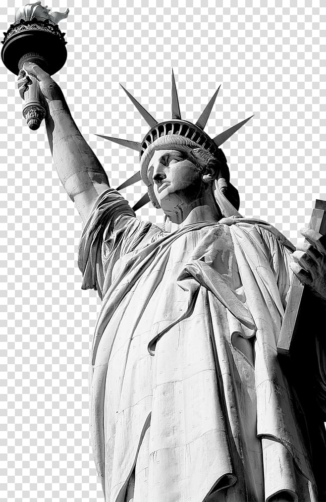 Statue of Liberty New York Harbor Landmark, Gray simple free goddess decoration pattern transparent background PNG clipart