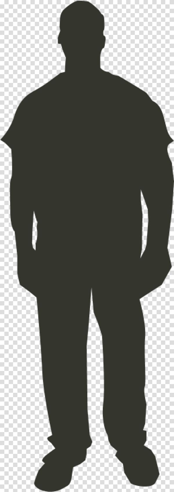 silhouette of man, Person Outline , Man Standing Silhouette transparent background PNG clipart