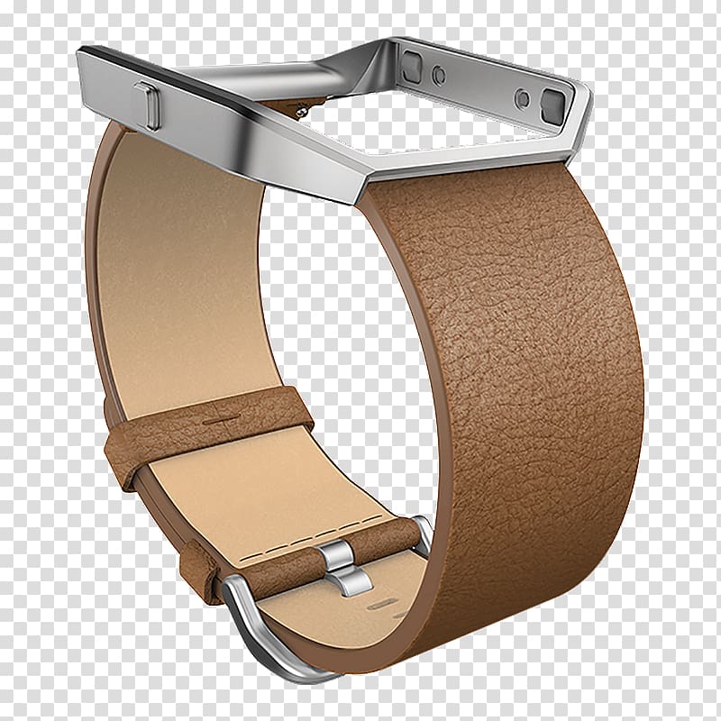 Fitbit Blaze Leather Accessory Band Fitbit Leather Band + Frame Activity Monitors, camel leather watch transparent background PNG clipart