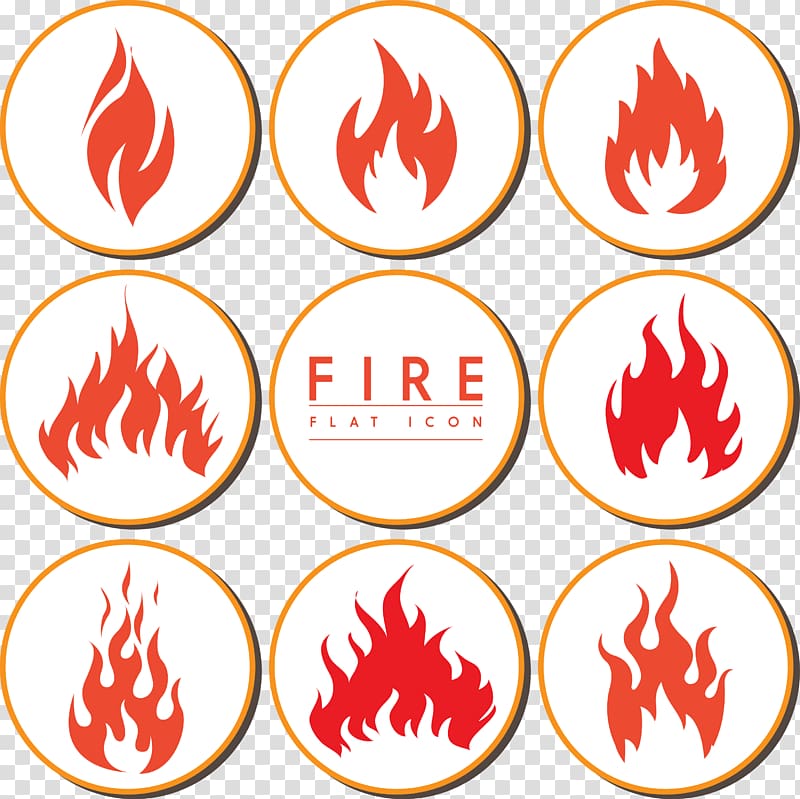 Various shapes of fire icon collection transparent background PNG clipart