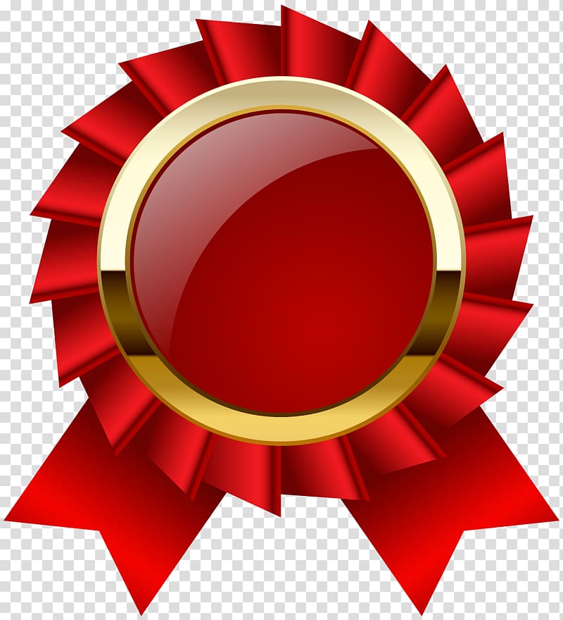 red and gold ribbon , Ribbon Award Medal , award transparent background PNG clipart