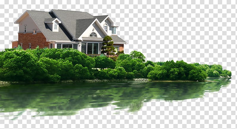 Villa, Free water villas pull material transparent background PNG clipart