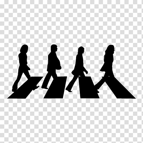 The Beatles, Abbey Road* The Beatles, Abbey Road* Silhouette Drawing, Silhouette transparent background PNG clipart