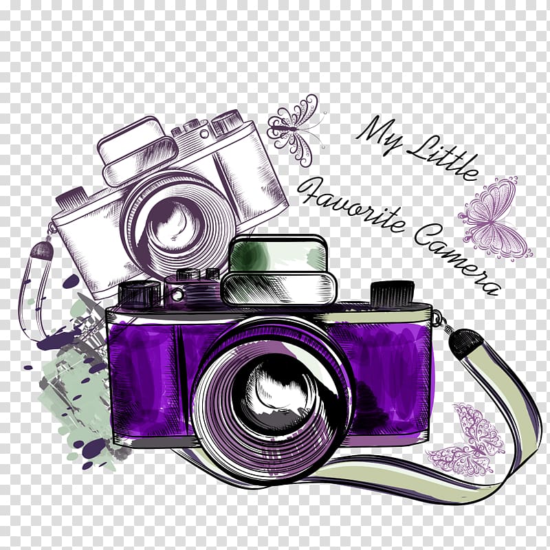 Camera , Purple simple camera decoration pattern transparent background PNG clipart