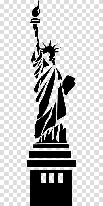 Statue of Liberty Statue of Freedom Silhouette Monument, America transparent background PNG clipart