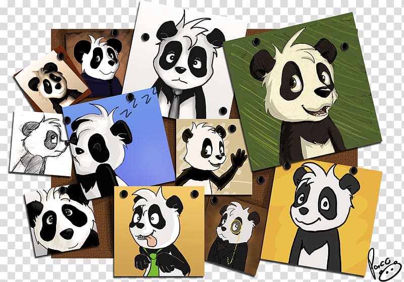 Giant panda Animated cartoon Font, panda avatar transparent background PNG clipart