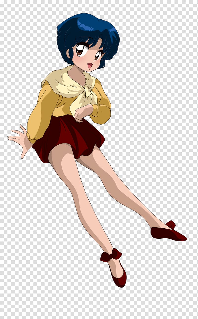 Black hair Pin-up girl Brown hair , ranma 1/2 transparent background PNG clipart