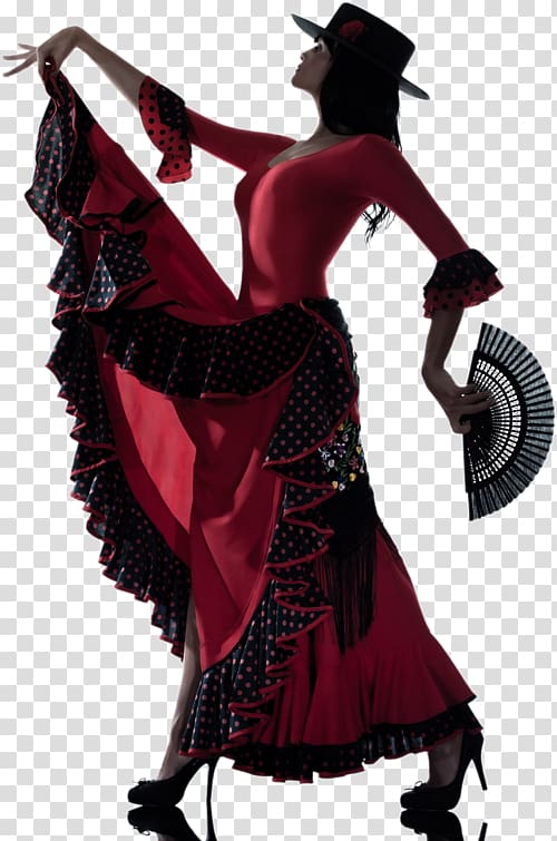 Flamenco Silhouette Dance , evening dress transparent background PNG clipart