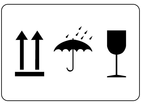 three black signage illustration, Packaging and labeling Freight transport Symbol, Fragile Symbol transparent background PNG clipart