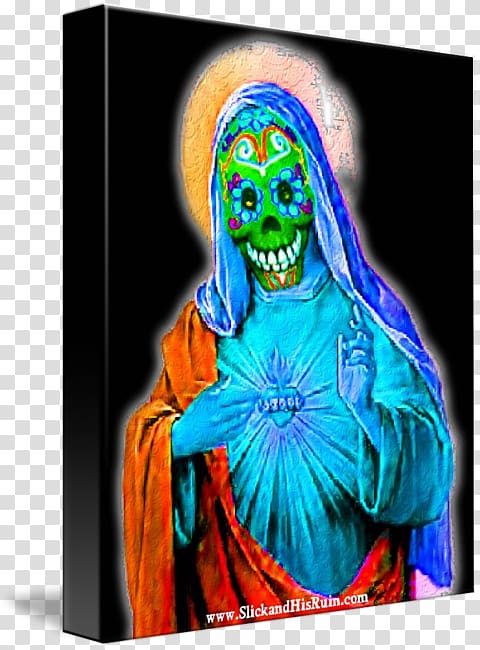 Art kind Painting Santa Muerte Canvas, santa muerte transparent background PNG clipart