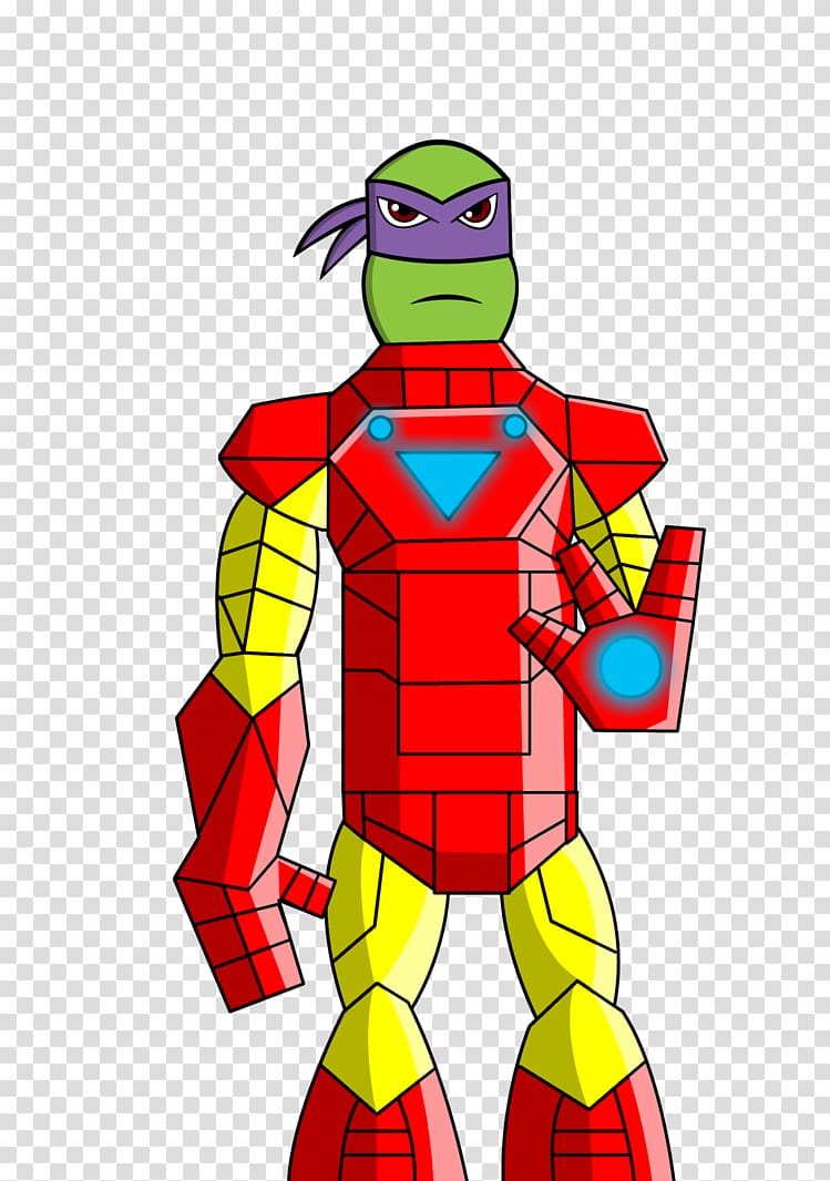 Donatello Iron Man Superhero Slash Teenage Mutant Ninja Turtles, Iron Man transparent background PNG clipart