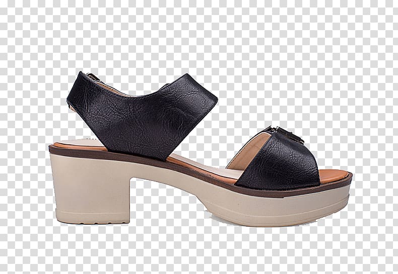 Sandal High-heeled footwear Elevator shoes, Black high-heeled sandals transparent background PNG clipart