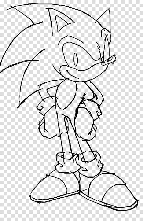 Line art Sonic the Hedgehog Sonic Heroes Shadow the Hedgehog Drawing, Hedgehog drawing transparent background PNG clipart