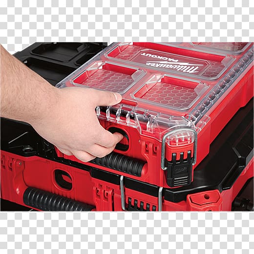 Milwaukee 22 in. Packout Modular Tool Box Storage System Milwaukee Electric Tool Corporation Milwaukee Packout Organizer 48-22, sculpey tool organizer transparent background PNG clipart