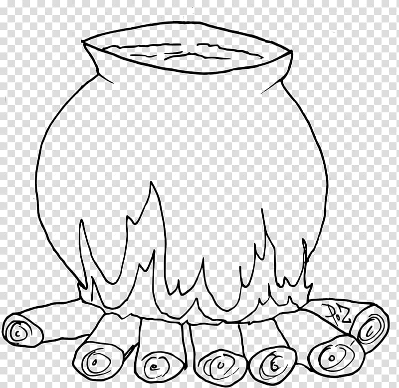 witch Drawing Coloring book Line art Cauldron, witch transparent background PNG clipart