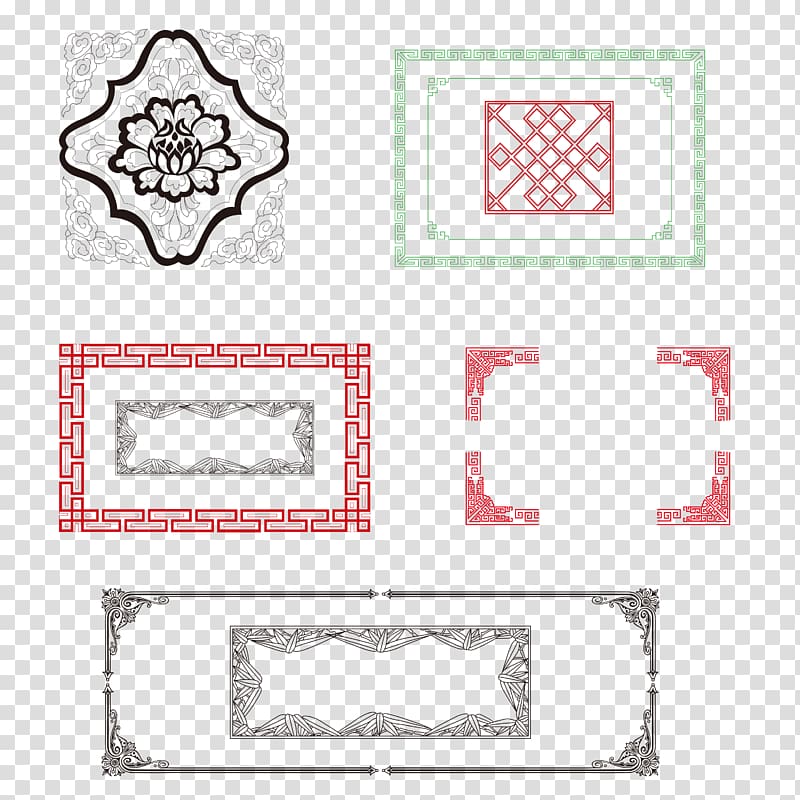 China Window frame, Chinese style window borders transparent background PNG clipart