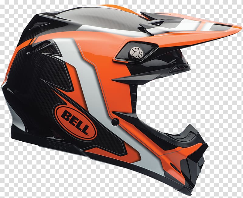 Bell full-face helmet illustration, Motorcycle helmet Bell Sports Motocross, Helmet transparent background PNG clipart