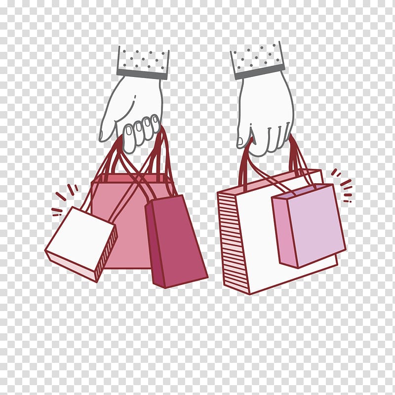 Paper Bag Drawing Shopping, Pink shopping bag transparent background PNG clipart