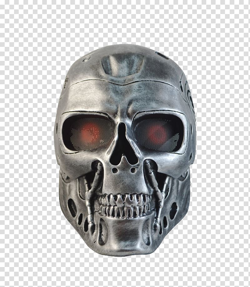 Terminator skull decor, Terminator Mask Face Robot Halloween, Terminator head transparent background PNG clipart