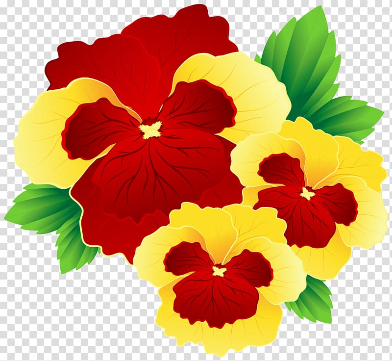 yellow and red flowers illustration, Flower Yellow Red , Red and Yellow Pansies transparent background PNG clipart