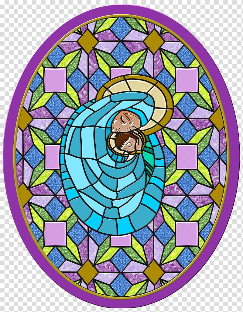 Stained glass Window Our Lady of Guadalupe Art, maria transparent background PNG clipart