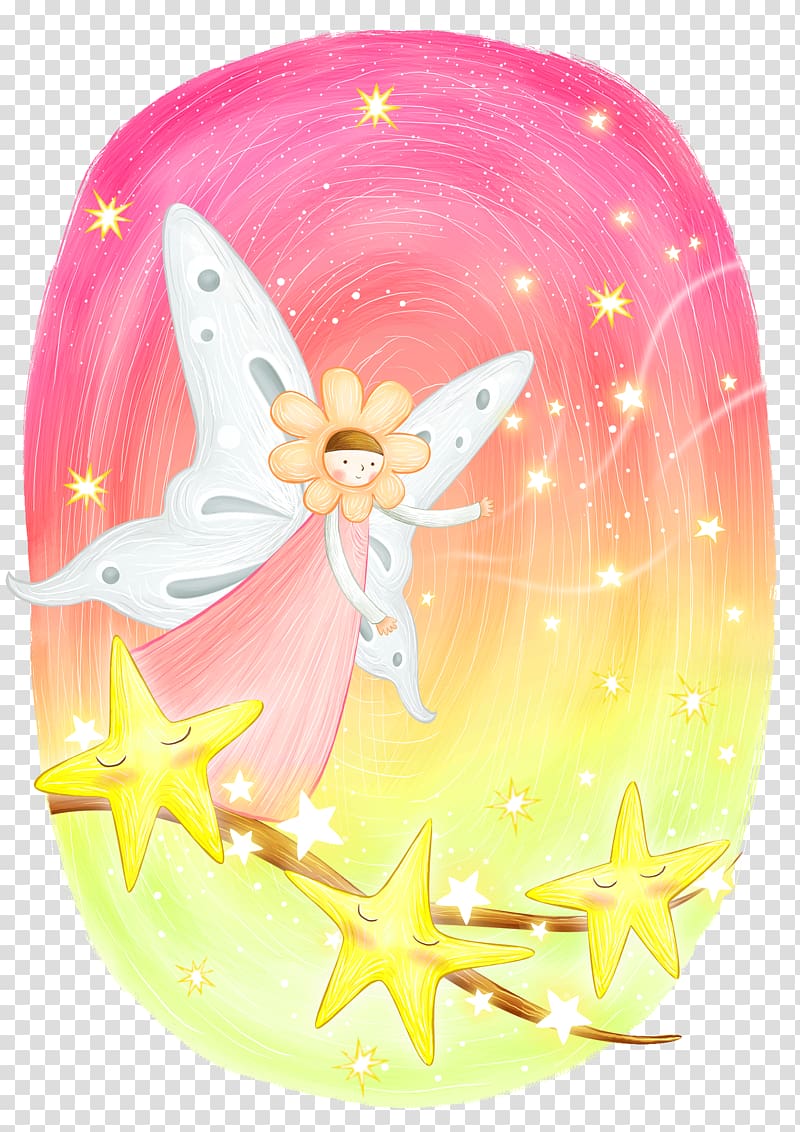 Cartoon Elf Child Illustration, Flower Fairy transparent background PNG clipart