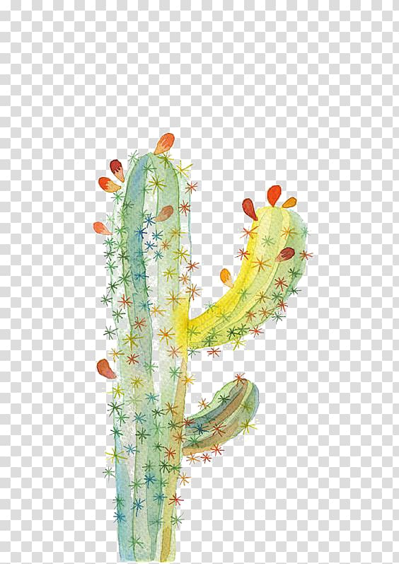 green cactus , UGallery Cactaceae Drawing Watercolor painting, cactus transparent background PNG clipart