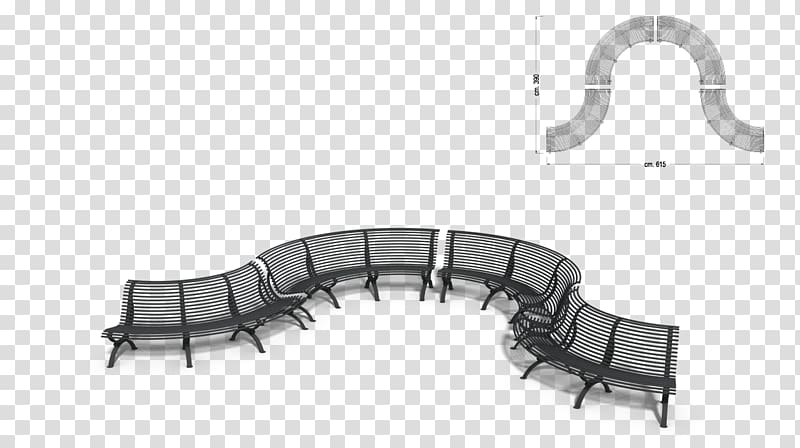 Street furniture Bench Curve Convex set, seat transparent background PNG clipart