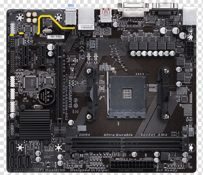 Intel Gigabyte LGA1151 ATX Motherboard GIGABYTE GA-B250M-DS3H LGA 1151, intel transparent background PNG clipart