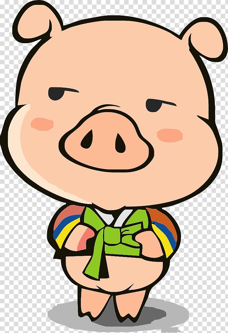 pig illustration, Domestic pig Cartoon Illustration, Funny pig transparent background PNG clipart