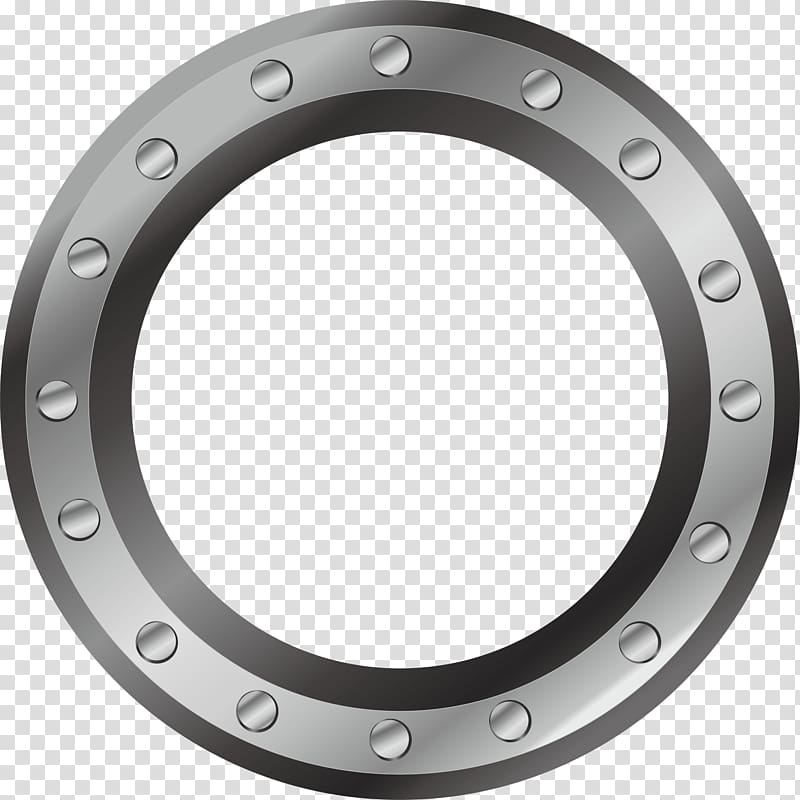 round gray illustration, Metal , Steel ring element transparent background PNG clipart