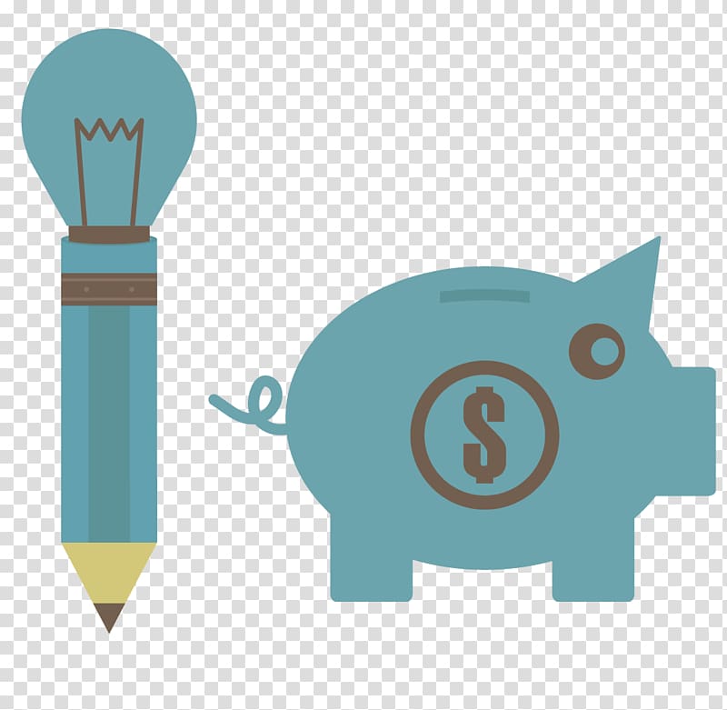 Saving Button Money Icon, Creative pencil piggy bank transparent background PNG clipart
