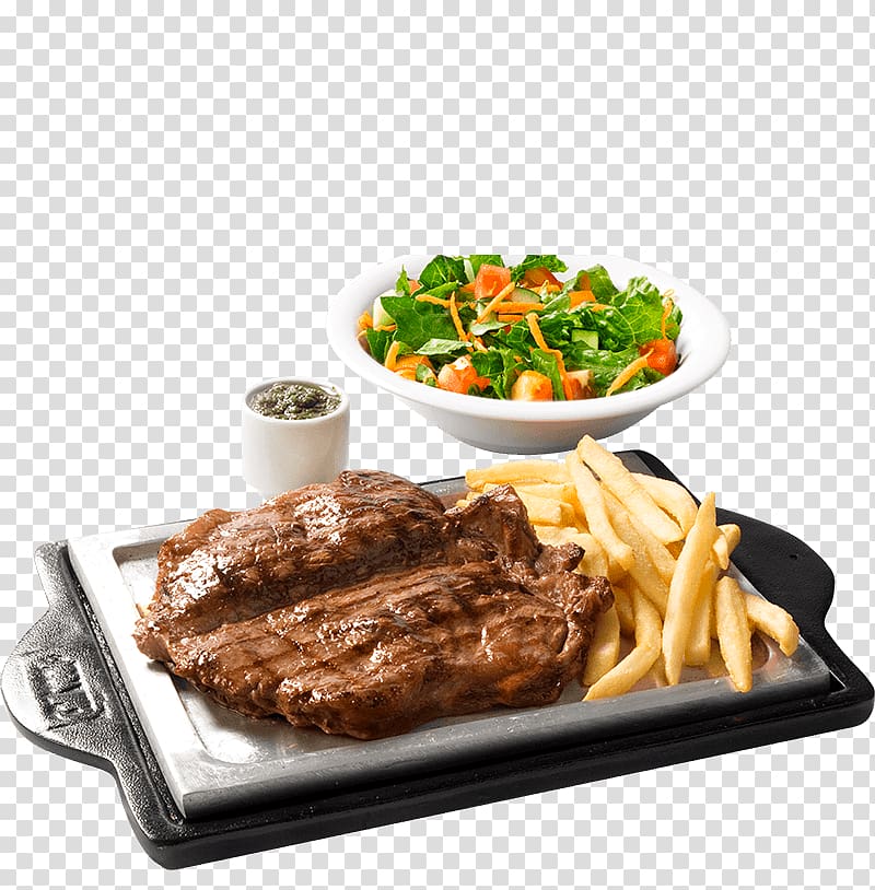 Steak frites French fries Cipres Plaza Shopping Center Full breakfast Meat chop, meat transparent background PNG clipart
