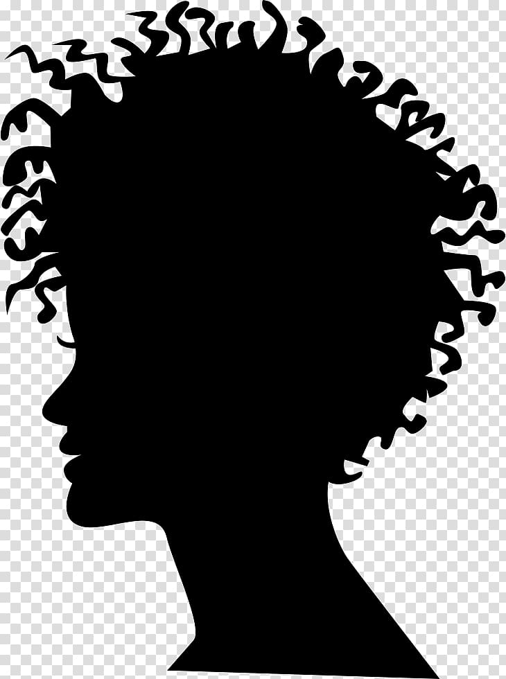 Silhouette Female Afro , Silhouette transparent background PNG clipart