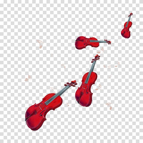 Musical instrument , Three red guitar transparent background PNG clipart