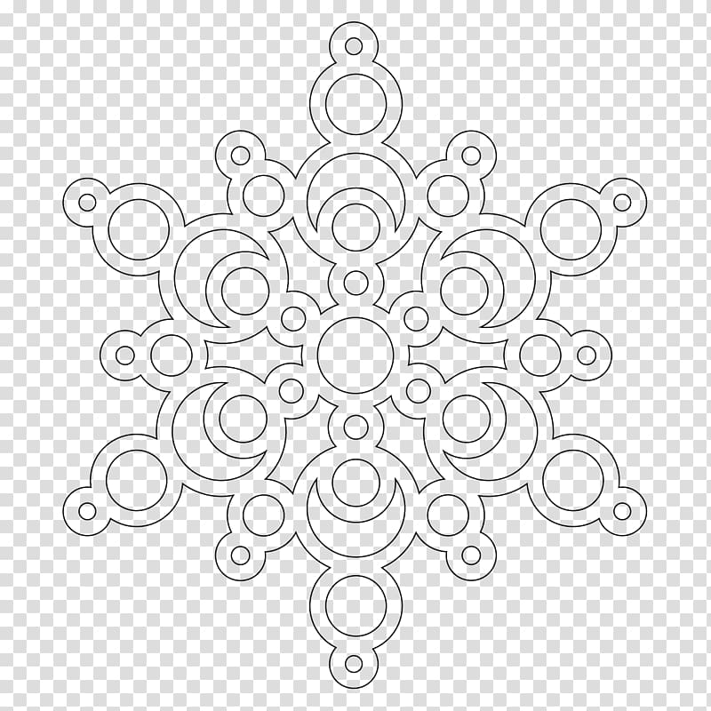 Coloring book Mandala Snowflake Page, Snowflake transparent background PNG clipart