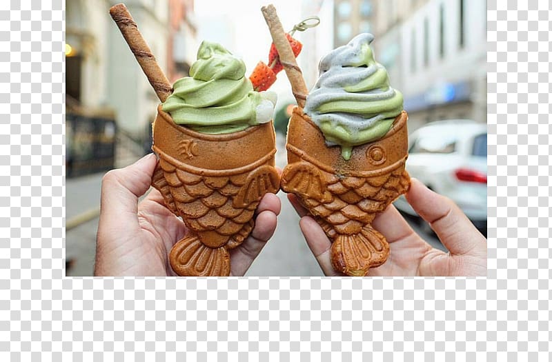 Ice Cream Cones Taiyaki New York City Fish-shaped pastry, taiyaki transparent background PNG clipart
