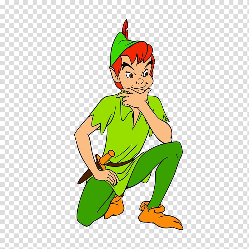 Peter Pan illustration, Peter Pan Peter and Wendy Tinker Bell Wendy Darling  Tiger Lily, Cartoon thinking of Peter Pan transparent background PNG  clipart | HiClipart