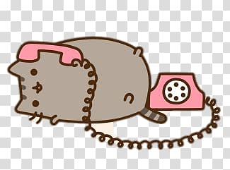 Pusheen Cat , Pusheen on the Phone transparent background PNG clipart