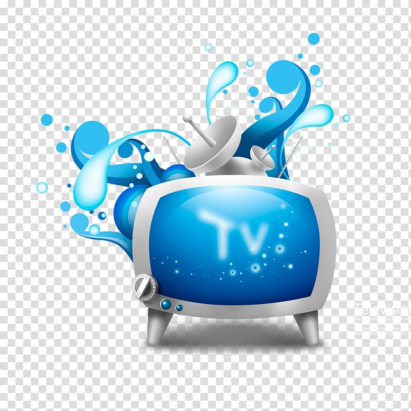 silver and blue TV digital art, Television channel Card sharing IPTV , Front splash background cartoon TV transparent background PNG clipart